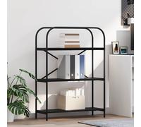 vidaXL Estante de libros 3 niveles 80 x 30 x 109 cm Roble Negro
