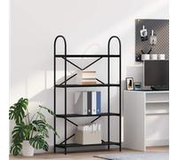 vidaXL Estante de libros 4 niveles 80 x 30 x 146 cm Roble Negro