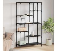 vidaXL Estante de libros 5 niveles 99 x 35,5 x 176 cm Roble Negro