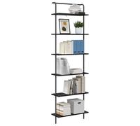 vidaXL Estante de Libros 6 Niveles 60 x 24 x 203 cm Roble Negro