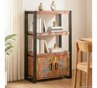 vidaXL Estante de Libros con Puertas Madera Recuperada Sólida y Metal