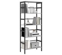 vidaXL Estante de Libros Gris Sonoma 60 x 29,5 x 149 cm, Estantería para Oficina en casa, Unidad de Almacenamiento Industrial, estantería Rectangular de Acero, Organizador Moderno