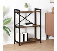 vidaXL Estante de Libros Roble Ahumado 60 x 30 x 85 cm, Estantería Industrial Moderna, Unidad de Almacenamiento Resistente, Organizador en Niveles para Sala y Oficina