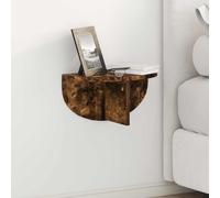 vidaXL Estante de pared 2 pcs Roble ahumado 38 x 19 x 19 cm