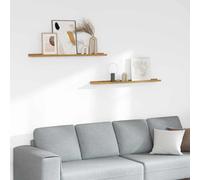 vidaXL Estante de pared 2 uds. Beige 100 x 9 x 3 cm