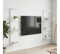 vidaXL Estante de pared 2 uds. Blanco 25 x 15 x 100 cm