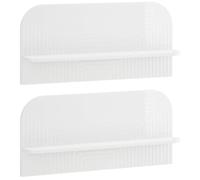 vidaXL Estante de Pared 2 uds. Blanco Brillante 80,5 x 13,5 x 37,5 cm