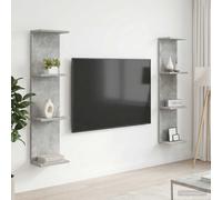 vidaXL Estante de pared 2 uds. Gris Hormigón 25 x 15 x 100 cm