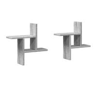 vidaXL Estante de Pared 2 uds Madera ingeniería Gris Sonoma 38x12x38cm