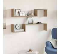vidaXL Estante de pared 2 uds madera roble artisan 100x15x20 cm