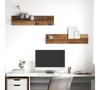 vidaXL Estante de pared 2 uds. Madera Vieja 80 x 11,5 x 18 cm