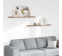 vidaXL Estante de pared 2 uds. Marrón 115 x 9 x 3 cm
