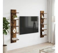 vidaXL Estante de Pared 2 uds. Roble Ahumado 22 x 15 x 100 cm