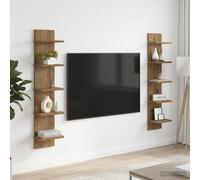 vidaXL Estante de pared Roble Artisan 22 x 15 x 100 cm 2 uds.