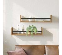 vidaXL Estante de pared 2 uds. Roble artisan 60 x 16 x 14 cm