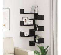 vidaXL Estante de pared 2 uds. Roble Negro 40 x 40 x 49,5 cm