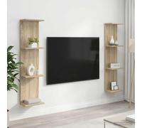 vidaXL Estante de pared 2 uds. Roble Sonoma 25 x 15 x 100 cm
