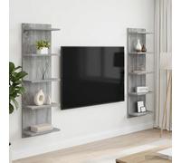 vidaXL Estante de Pared 2 uds. Sonoma Gris 30 x 15 x 100 cm