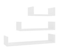 vidaXL Estante de Pared 3 Piezas Madera contrachapada Blanco