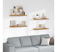 vidaXL Estante de pared 4 uds. Beige 80 x 23,5 x 3,8 cm
