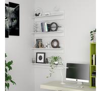 vidaXL Estante de pared 4 uds madera contrachapada blanco 80x11,5x18cm