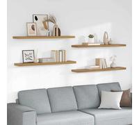 vidaXL Estante de pared 4 uds. Marrón 120 x 23,5 x 3,8 cm
