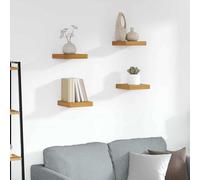 vidaXL Estante de pared 4 uds. Marrón 23 x 23,5 x 3,8 cm