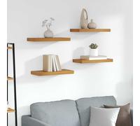 vidaXL Estante de pared 4 uds. Marrón 50 x 23,5 x 3,8 cm
