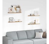 vidaXL Estante de pared 4 uds. Marrón 80 x 9 x 3 cm