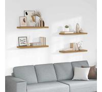 vidaXL Estante de pared 4 uds. Marrón 90 x 23,5 x 3,8 cm