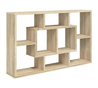 vidaXL Estantería de pared colgante flotante Almacenamiento 85x16x52,5 cm Contrachapada Roble Sonoma