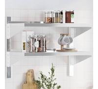 vidaXL Estante de Pared Acero Inoxidable Plateado 75x40x60 cm