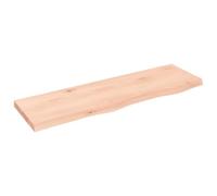 vidaXL Estante de pared Balda flotante de madera maciza roble sin tratar 100x30x(2-4) cm