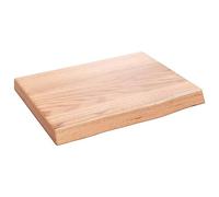 vidaXL Estante de Pared, Balda Flotante Almacenaje, Superficie de Escritorio, Estante Expositor Dormitorio, Madera Maciza Roble Tratada Marrón Claro