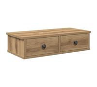 vidaXL Estante de Pared cajones Madera contrachapada Roble Artesanal, Estante de Pared con gabinete, gabinete de Almacenamiento montado en la Pared, Unidad de Almacenamiento de Pared