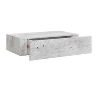 vidaXL Estante con Cajón de Pared Armario Estante Estantería Flotante Salón Sala de Estar Libros Marco de Foto Gris Hormigón MDF 40x23,5x10 cm