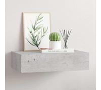 vidaXL Estante de pared con cajón MDF gris hormigón 40x23,5x10 cm
