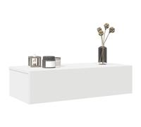 vidaXL Estante de Pared con cajones de Madera contrachapada Blanco, Estante de Pared con gabinete, gabinete de Almacenamiento montado en la Pared, Unidad de Almacenamiento de Pared