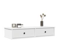 vidaXL Estante de pared con cajones de madera contrachapada blanco
