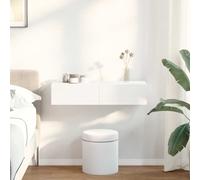 vidaXL Estante de pared con cajones – Madera contrachapada blanca