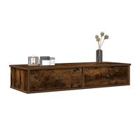 vidaXL Estante de pared con cajones de madera contrachapada, blanco