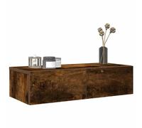 vidaXL Estante de pared con cajones de madera contrachapada roble ahumado
