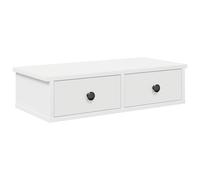 vidaXL Estante de pared con cajones de madera contrachapada blanco