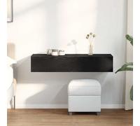 vidaXL Estante de pared con cajones de madera contrachapada, negro – Gabinete de almacenamiento