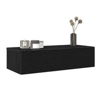 vidaXL Estante de pared con cajones – madera contrachapada negra