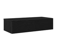 vidaXL Estante de pared con cajones – madera contrachapada negra
