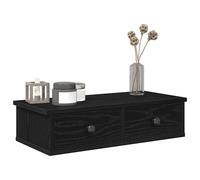 vidaXL Estante de pared con cajones de madera contrachapada Negro