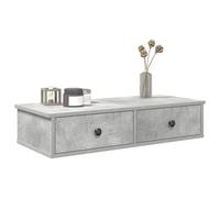 vidaXL Estante de pared con cajones madera contrachapada gris hormigón