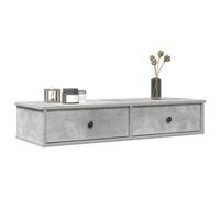 vidaXL Estante de pared con cajones madera contrachapada gris hormigón