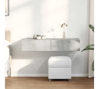 vidaXL Estante de pared con cajones madera contrachapada gris hormigón